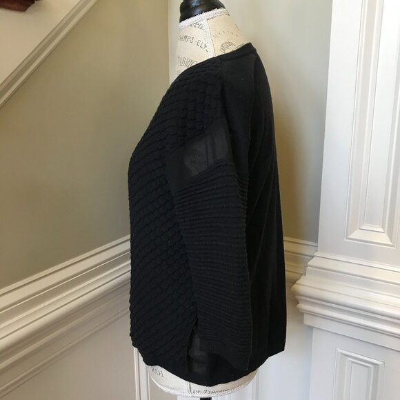 Trouve Textured Sweater Medium Black 3/4 Sleeve - Picture 10 of 13